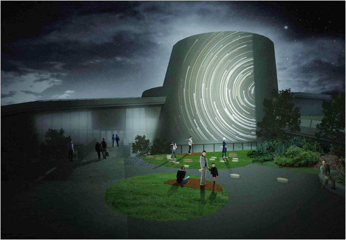 Oeuvre d'art public numérique par Mouna Andraos et Melissa Mongiat pour le Planétarium Rio Tinto Alcan
