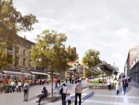 Vue de la place depuis la rue de la Commune